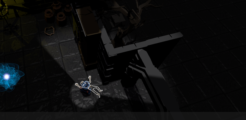 MagikBound — player character with glowing magic orb in a dark level